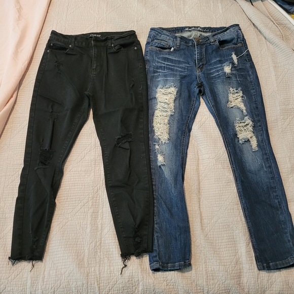 Enjeans Denim - Distressed Stretch Jeans
